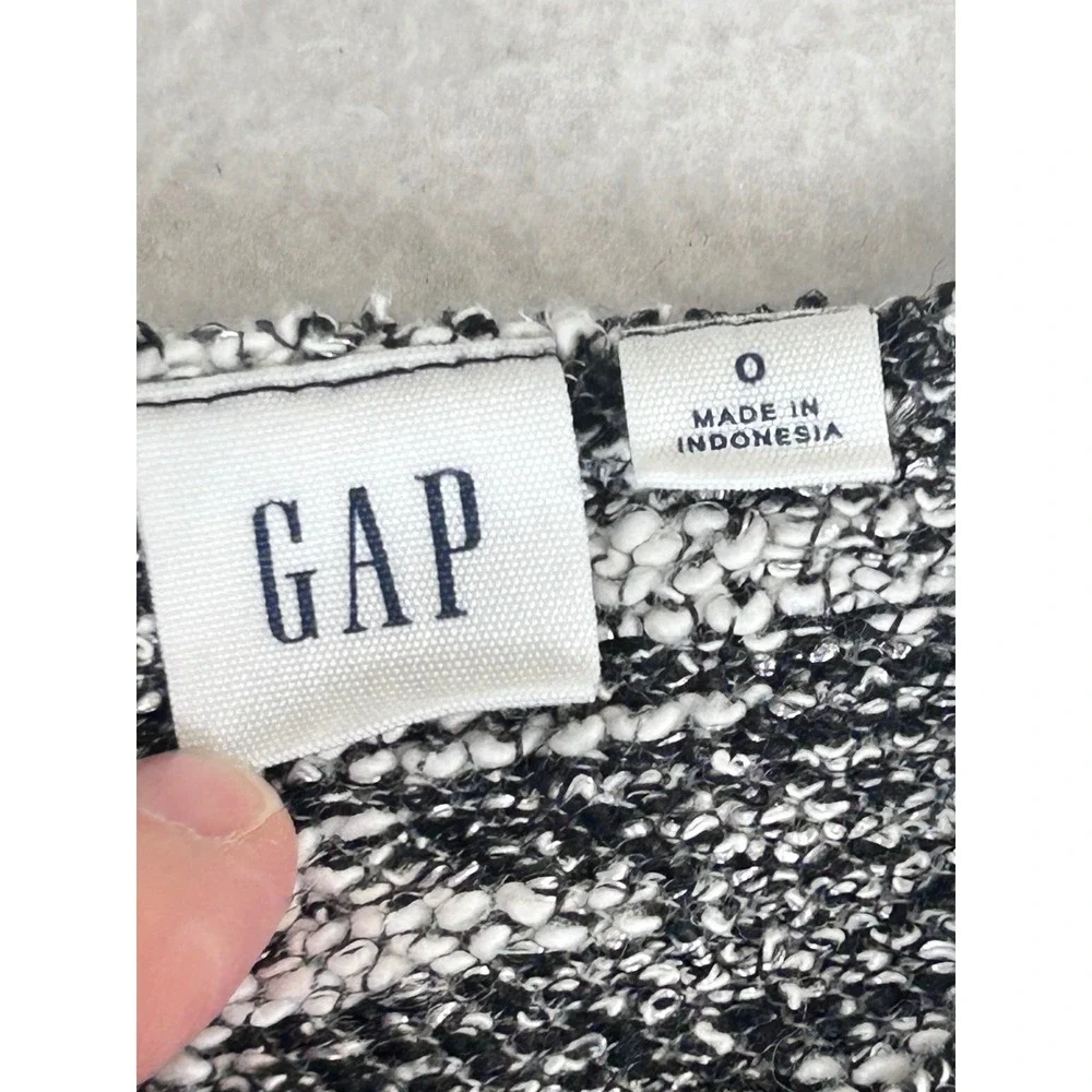 Gap Kids Girls Black White Marled Knit Ruffle‎ Fit Flare Dress 493701-00 Size 0